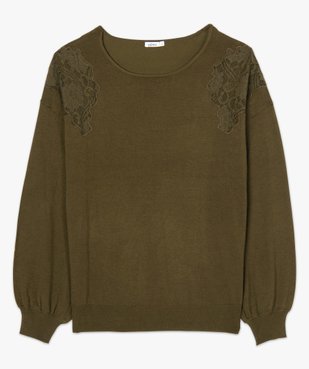Pull femme fin avec empiècements dentelle vue4 - GEMO(FEMME PAP) - GEMO