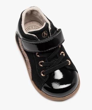 Chaussures premiers pas en cuir à scratch bébé fille - Alma Planète vue5 - ALMA - GEMO