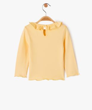 Tee-shirt à manches longues avec finitions volantées bébé fille vue3 - GEMO(BEBE DEBT) - GEMO