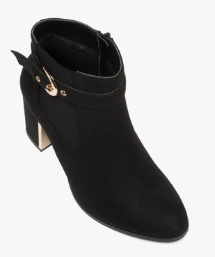 Bottines femme à talon en suédine avec détails métallisés vue6 - VALENTINA BALDA - GEMO