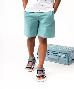 Bermuda garçon en twill avec taille élastique vue1 - GEMO 4G GARCON - GEMO