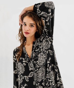 Robe voile à motifs fleuris avec volant dans le bas femme vue5 - GEMO 4G FEMME - GEMO