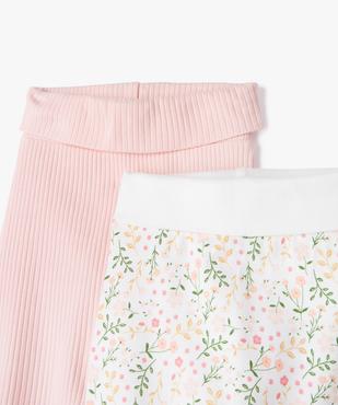 Pantalon à pieds et ceinture élastique en jersey bébé fille (lot de 2) vue2 - GEMO 4G BEBE - GEMO