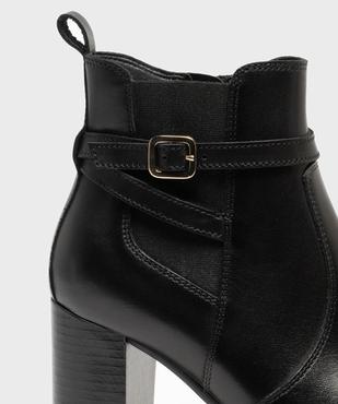 Bottines en cuir à talon haut avec fermeture zippée femme - Tanéo vue6 - TANEO - GEMO
