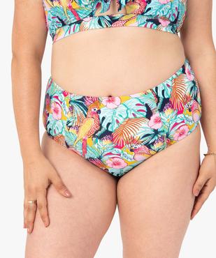 Bas de maillot de bain femme grande taille forme culotte à motifs exotiques vue1 - GEMO (PLAGE) - GEMO
