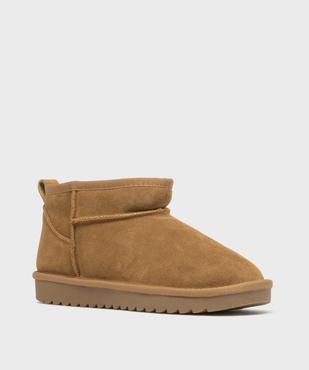 Boots fourrées dessus cuir femme vue2 - SANS MARQUE - GEMO