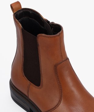 Boots fille style Chelsea unies dessus cuir - Tanéo vue6 - TANEO - GEMO