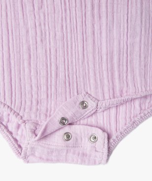 Body bébé fille en gaze de coton façon blouse - LuluCastagnette vue2 - LULUCASTAGNETTE - GEMO