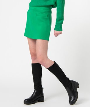 Jupe femme courte avec fausses poches sur l’avant vue1 - GEMO(FEMME PAP) - GEMO