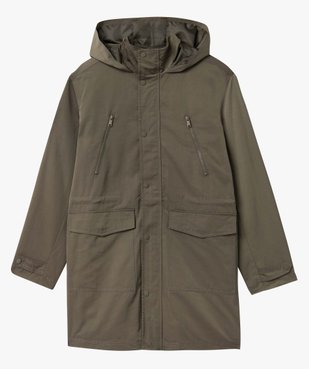 Parka homme à capuche en matière déperlante vue4 - GEMO (HOMME) - GEMO