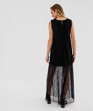 Robe longue sans manches avec empiècement dentelle femme vue3 - GEMO(FEMME PAP) - GEMO