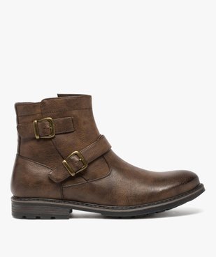 Boots homme à boucles décoratives et doublure chaude vue2 - GEMO (CASUAL) - GEMO