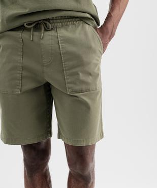 Bermuda en toile de coton avec poches plaquées homme vue2 - GEMO (HOMME) - GEMO