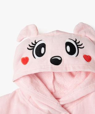 Peignoir en velours avec capuche brodée fille vue2 - GEMO 4G FILLE - GEMO