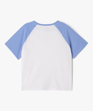 Tee-shirt manches courtes contrastantes coupe large fille vue3 - GEMO 4G FILLE - GEMO
