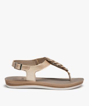 Sandales femme métallisées à bride entre-doigts tressée vue1 - GEMO (CASUAL) - GEMO