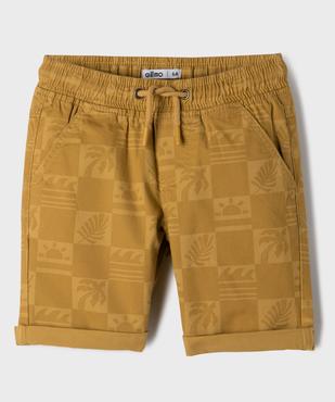 Bermuda en twill de coton imprimé tropical garçon vue1 - GEMO (ENFANT) - GEMO