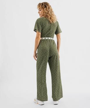 Combi-pantalon en maille gaufrée femme vue3 - GEMO 4G FEMME - GEMO