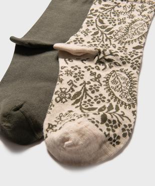 Chaussettes à motifs fleuris femme (lot de 2) vue2 - GEMO(HOMWR FEM) - GEMO