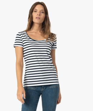 Tee-shirt femme imprimé à manches courtes et col rond vue2 - GEMO(FEMME PAP) - GEMO
