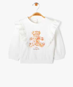 Sweat à volants en molleton bébé - LuluCastagnette vue2 - LULUCASTAGNETTE - GEMO