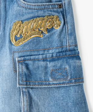 Bermuda en jean à poches cargo et motif garçon - Camps United vue4 - CAMPS - GEMO