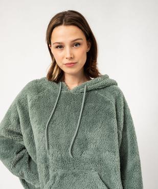Veste d’intérieur à capuche en maille peluche femme  vue3 - GEMO(HOMWR FEM) - GEMO