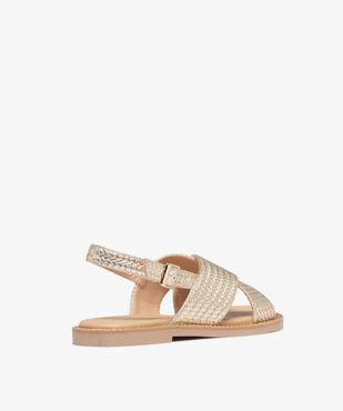 Sandales plates avec larges brides aspect tressé femme vue5 - FOLLOW ME - GEMO