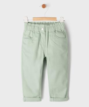 Pantalon en coton avec ceinture ajustable bébé fille vue1 - GEMO 4G BEBE - GEMO