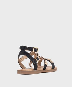 Sandales spartiates en cuir suédé et fleurs dorées fille - Lovely Wings vue4 - LOVELY WINGS GEMO FOR GOOD - GEMO