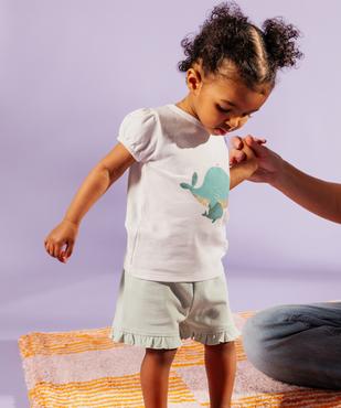 Ensemble 2 pièces avec motif baleines bébé fille tee-shirt et short vue5 - GEMO 4G BEBE - GEMO