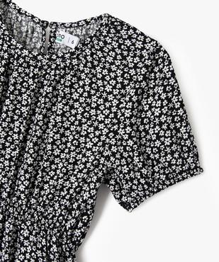 Blouse manches ballon à basque en viscose fleurie fille vue2 - GEMO 4G FILLE - GEMO