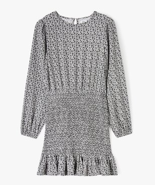Robe courte à manches longues et smocks fille vue1 - GEMO (JUNIOR) - GEMO