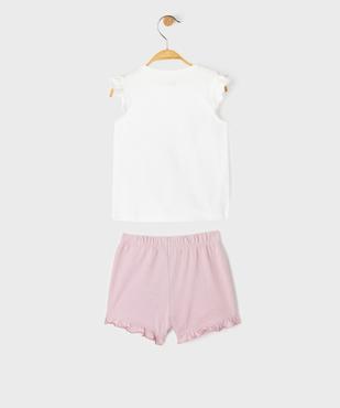 Pyjashort en jersey de coton imprimé et pailleté bébé fille vue4 - GEMO 4G BEBE - GEMO