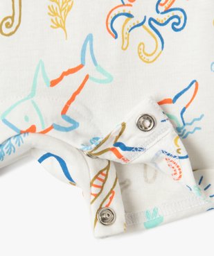 Combishort bébé sans manches imprimé animaux marins vue2 - GEMO(BEBE DEBT) - GEMO