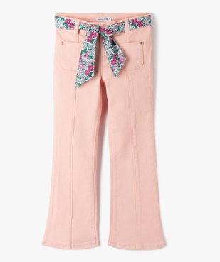 Jean coloré avec bas évasé et ceinture fleurie - LuluCastagnette vue1 - LULU G4G - GEMO