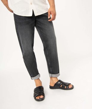 Sandales homme mules confort dessus cuir uni vue1 - GEMO (CASUAL) - GEMO