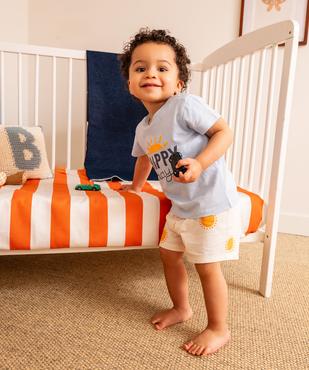 Pyjashort 2 pièces à motif soleil bébé garçon vue2 - GEMO 4G BEBE - GEMO