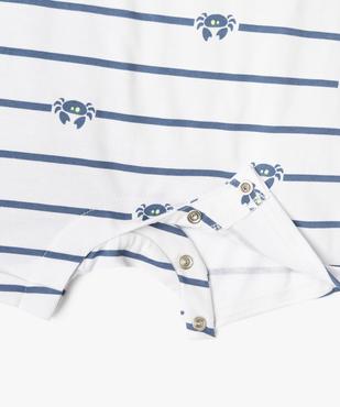 Combishort en coton avec motifs marins bébé garçon vue3 - GEMO 4G BEBE - GEMO