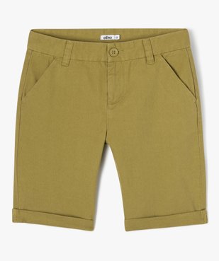 Bermuda coupe chino regular en toile de coton garçon vue1 - GEMO 4G GARCON - GEMO