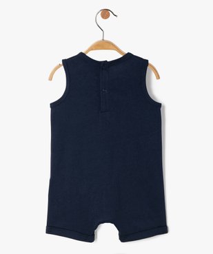 Combishort bébé garçon sans manches à motif feuillage vue4 - GEMO 4G BEBE - GEMO