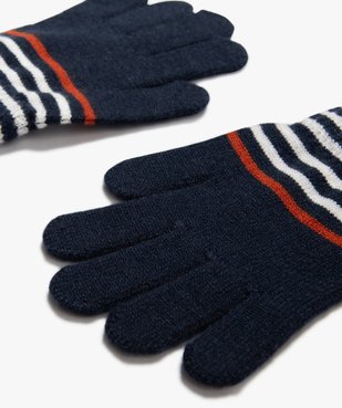 Gants à rayures en maille douce garçon - LuluCastagnette vue2 - LULUCASTAGNETTE - GEMO
