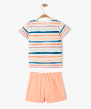 Pyjashort avec tee-shirt rayé bébé garçon vue3 - GEMO 4G BEBE - GEMO