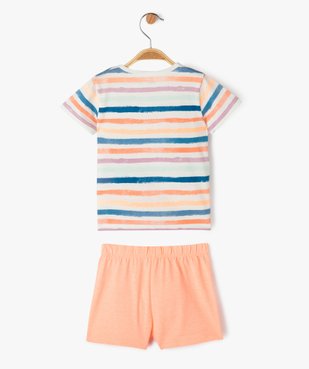 Pyjashort avec tee-shirt rayé bébé garçon vue3 - GEMO 4G BEBE - GEMO