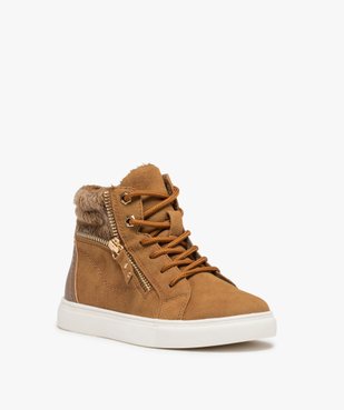 Baskets fille mid-cut fourrées à col en maille  vue2 - GEMO (ENFANT) - GEMO