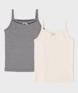 Débardeur lingerie à fines bretelles fille (lot de 2) - LuluCastagnette vue1 - LULU CASTAGNETTE GEMO FOR GOOD - GEMO