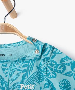 Pyjashort 2 pièces à motif feuillage exotique bébé garçon vue2 - GEMO 4G BEBE - GEMO