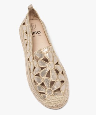Espadrilles en toile fleurie ajourée et pailletée femme vue5 - GEMO (SPORTSWR) - GEMO