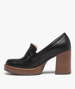 Mocassins femme à talon haut et plateforme Penny Loafer  vue4 - FOLLOW ME - GEMO