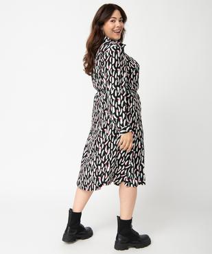 Robe chemise femme grande taille à manches longues et motifs vue3 - GEMO (G TAILLE) - GEMO